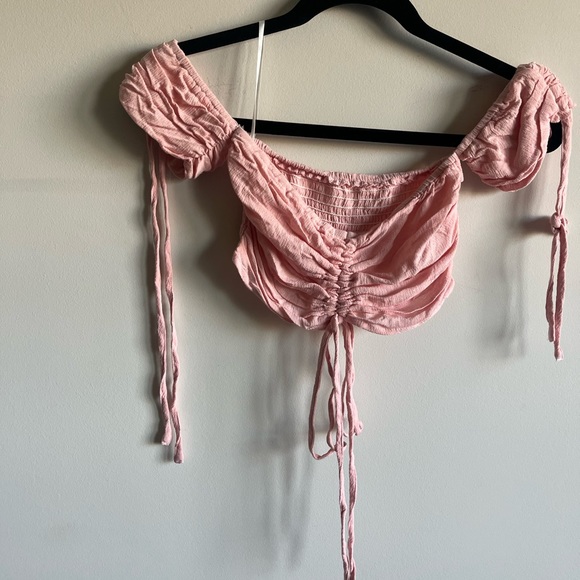 Amazon Two Piece Off Shoulder Drawstring Crop Top and Skirt Set - Picture 3 of 6